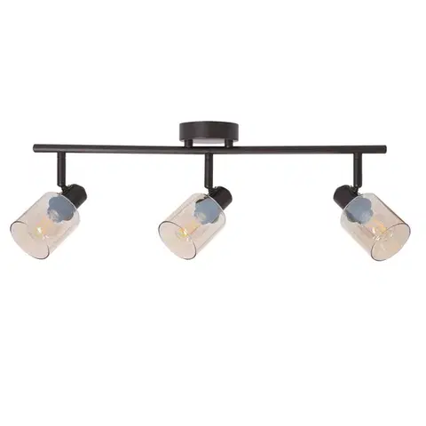 Stropná svetla HNEDÁ STROPNÁ LAMPA AGRA 3X40W E14 JANTÁROVÉ TIENIDLO