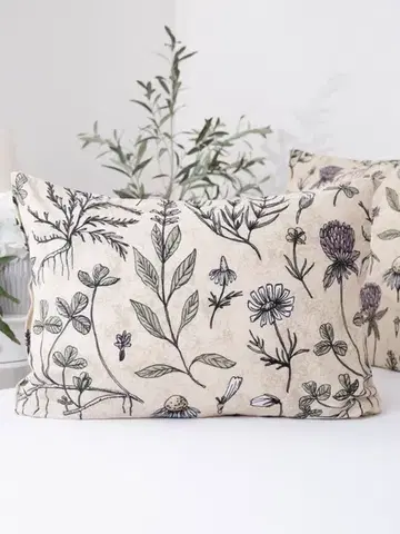 Dekoračné obliečky MKLozkoviny.sk Flanelová obliečka na vankúš 50 x 70 cm - Herbár-  -