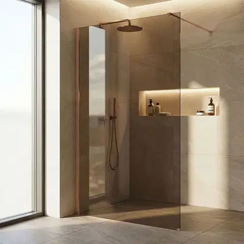 Sprchové dvere REA/S - Sprchová zástena Flexi Brown / Brush Copper 110 KPL-K99371