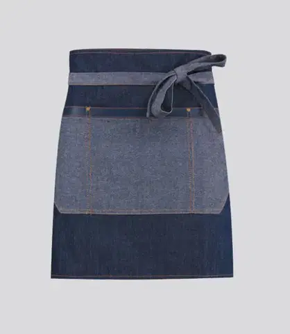 Oblečenie, obuv a doplnky TOMA Čašnícka zástera mini TOMA - modrá jeans / eko koža 