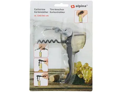 Vývrtky a otvárače fliaš EDCO - Vývrtka skladacia 12x2,3x1cm Alpina