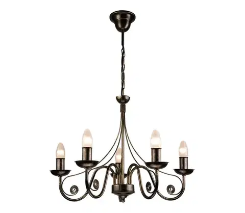 Svietidlá  Luster na reťazi DONATO 5xE14/40W/230V LM 5.29 CZARN