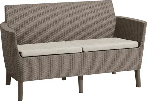 Lavice z umelého ratanu KETER Pohovka SALOMON 2 seater sofa | cappuccino