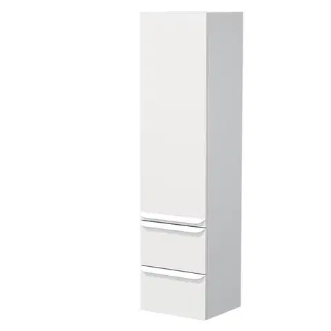 Kúpeľňový nábytok Kúpeľňová skrinka vysoká Naturel Pavia 40x155x35 cm pravá biela mat biela úchytka PAVIA3V40DVPBI PAVIA3V40DVPBI