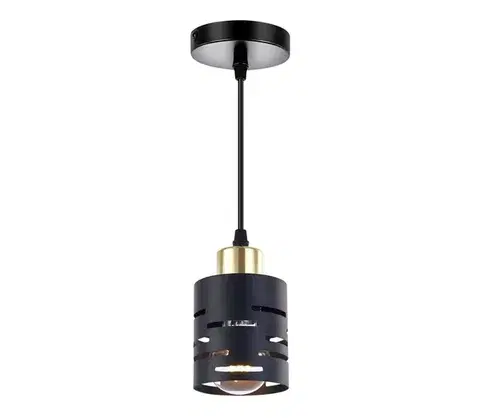 Svietidlá  Luster na lanku ELEN 1xE27/35W/230V čierna/zlatá ELEN PENDANT LIGHT BLACK