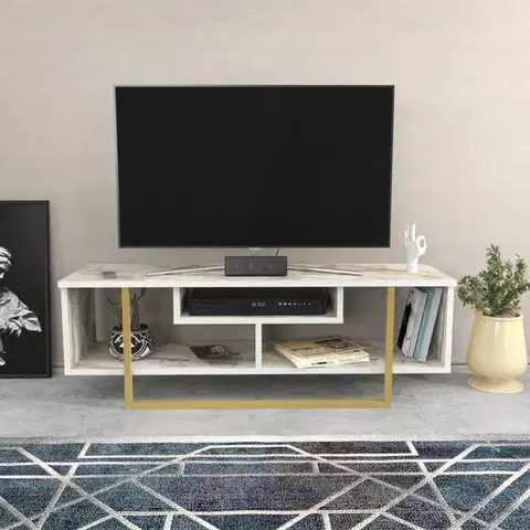TV stolíky TV stolík Asal 120 - Ephesus, Gold