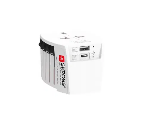 Predlžovacie káble SKROSS PA48USBC - Cestovný adaptér MUV USB AC USB A+C 15W PA48USBC