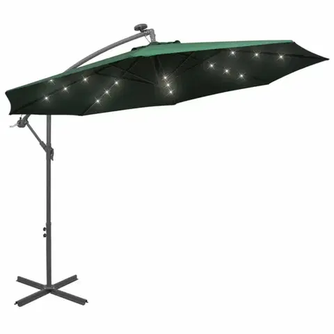 Slnečníky Konzolový slnečník s LED svetlami Ø 300 cm