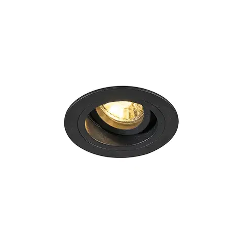 Zapustené svietidlá Sada 6 moderných zapustených bodových svetiel čierna 9,2 cm otočné a naklápacie - Chuck