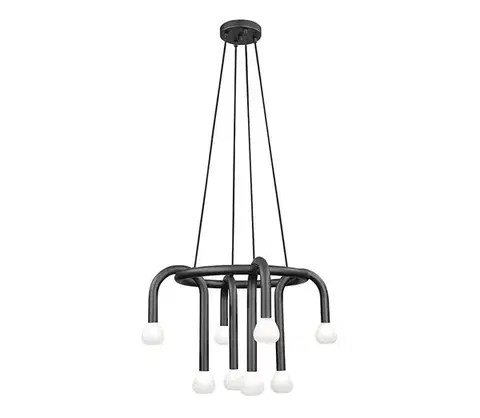 Svietidlá Viokef Lighting Závesný luster DELORI na lanku 8xG9/28W/230V, čierny 4324600