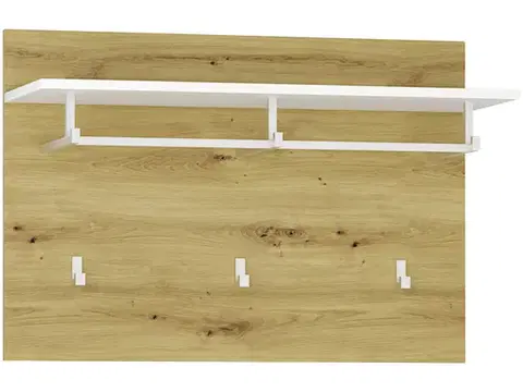 Predsieňové steny NABBI Bristol HP vešiakový panel biela / dub artisan