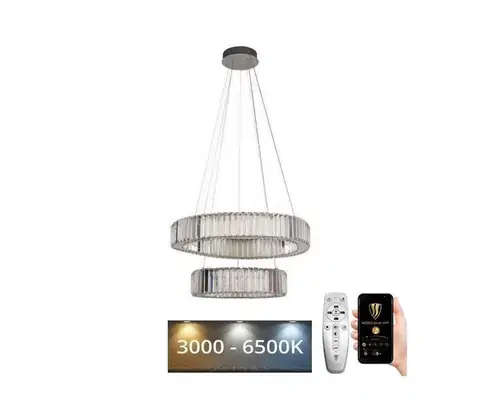 Svietidlá  LED Stmievateľný luster na lanku LED/65W/230V 3000-6500K chróm + diaľkové ovládanie J6346/CH