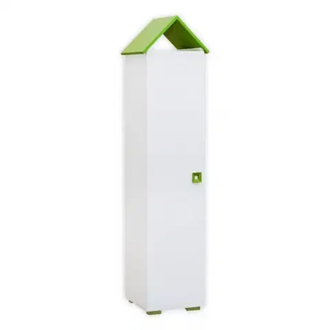 Šatníkové skrine Skriňa Bb04 Biely+zelená