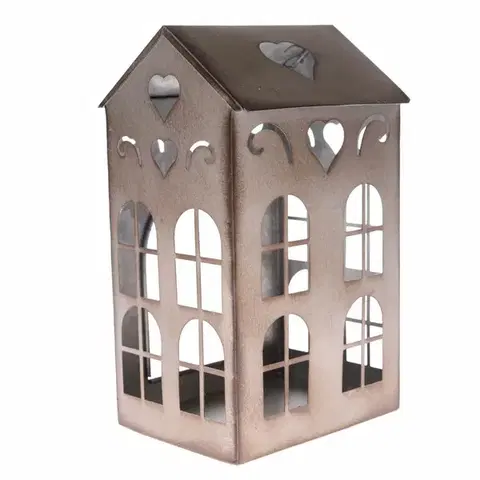 Vianočné dekorácie Kovový svietnik Rustik House, 12,2 x 20,5 x 10,6 cm
