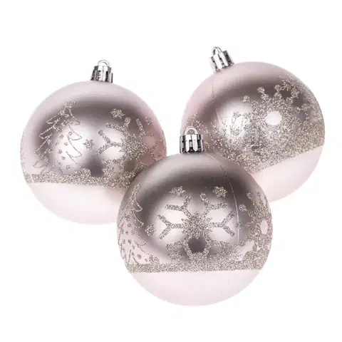 Vianočné dekorácie Sada vianočných ozdôb Silver 8 cm, 3 ks