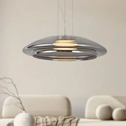 Stropná svetla Lampa wisząca Ombre 42 szklana nad stół dymiony klosz GX53