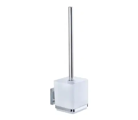 Svietidlá WENKO 22695100-WC kefa VACUUM-LOC QUADRO ED 9,5x37 cm strieborná/lesklý chróm/priehľadná 22695100