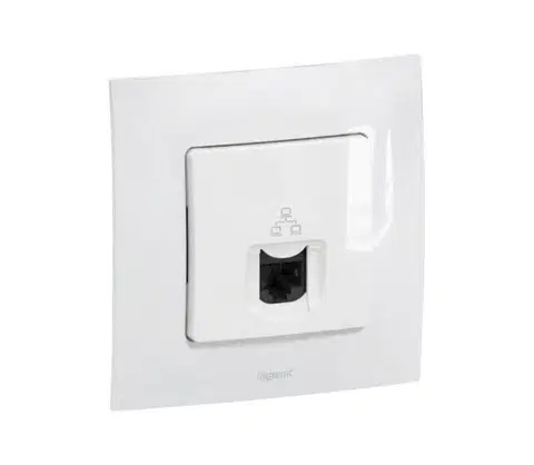 Predlžovacie káble Legrand - Ethernetová zásuvka RJ45 s rámčekom NILOE biela LR0028+LR0020