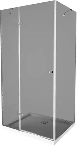 Vane MEXEN/S - Roma sprchovací kút 90x80, grafit, chróm + biela vanička so sifónom 854-090-080-01-40-4010