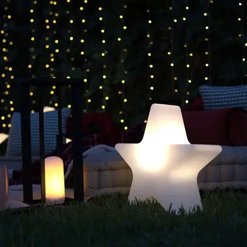 Lampy Vianočná stojaca lampa biela 45 cm vrátane nabíjateľného solárneho RGBW LED - Nova