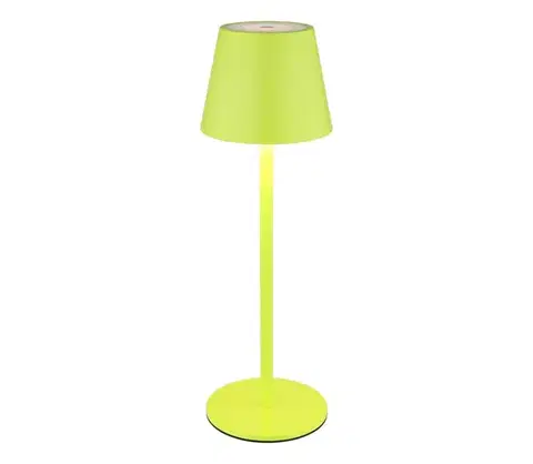Lampy Globo 58488NG-LED Dotykovo stmievateľná nabíjateľná vonkajšia stolová lampa VANNIE 3W/5V IP54 1800mAh zelená 58488NG