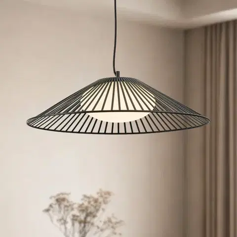 Stropná svetla Lampa wisząca Sonte 60 czarna z białym kloszem nad stół GX53