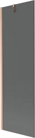 Sprchové dvere MEXEN/S - Next vaňová zástena FIX 60 x 150, grafit, meď kartáčovaná 895-060-000-00-40-65