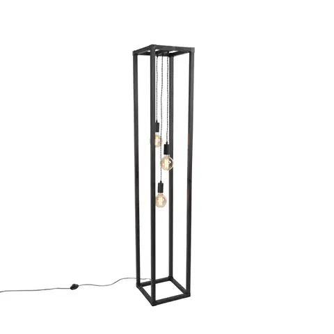 Stojace lampy Inteligentná stojaca lampa čierna 3-svetlá vrátane Wifi G95 - Big Cage
