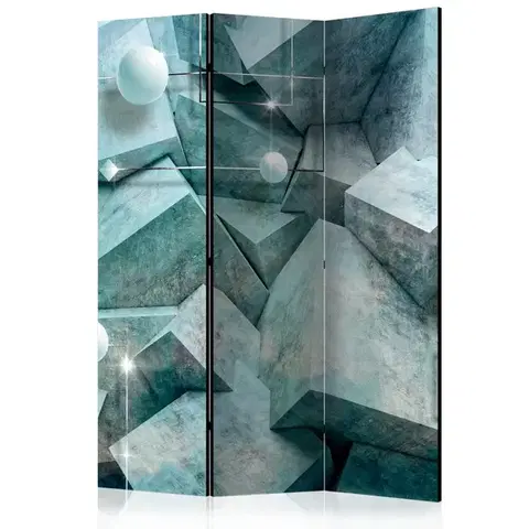 Paravány Paraván Concrete Cubes (Green) Dekorhome