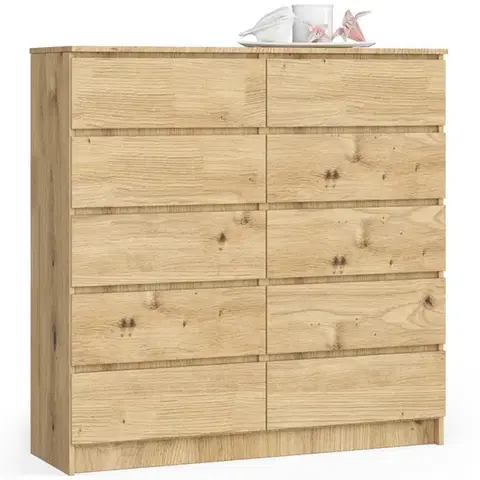 Komody a skrinky Dizajnová vysoká komoda OLDRIŠKA120, dub Artisan