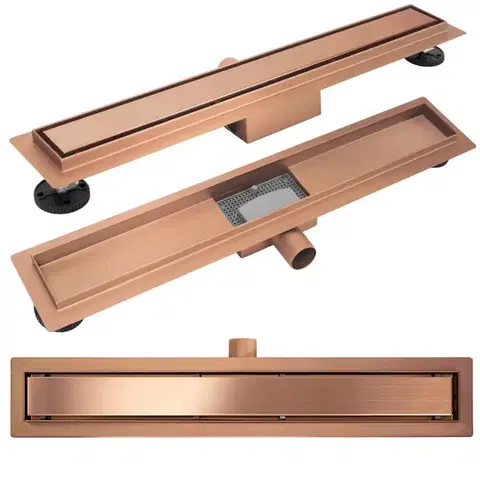 Sprchové žľaby REA - Odtokový žľab Neox brush copper 60 REA-G4889