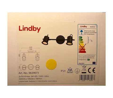 Svietidlá Lindby - Bodové svietidlo CANSU 2xGU10/5W/230V 4251096536188