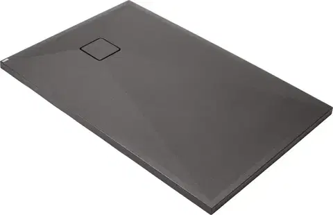 Vane DEANTE - Correo antracitová metalická Granitová sprchová vanička, obdĺžniková, 120x70 cm KQR_T73B
