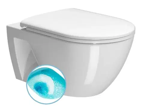 Záchody GSI - PURA ECO závesná WC misa, Swirlflush, 36x55cm, biela ExtraGlaze 880711