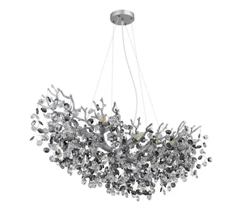 Svietidlá Globo 64138H3S - Luster na lane QUEENA 10xE14/40W/230V strieborná 64138H3S