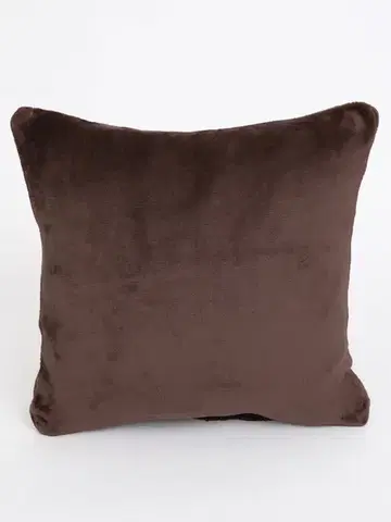 Dekoračné obliečky MKLozkoviny.sk Obliečka na vankúš mikroplyš 40 × 40 cm -  Laura tmavo hnedá-  -