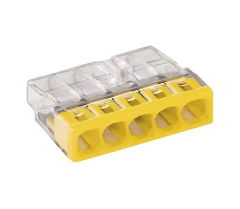 Predlžovacie káble WAGO 2273-205 - Spojovacia krabicová svorka COMPACT 5x2,5 450V žltá 2273-205