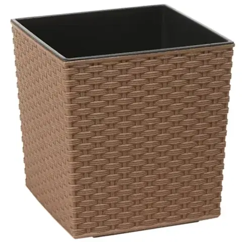Záhrada Obal Juka Ratan ECO 25x25x26 cm svetlohnedý