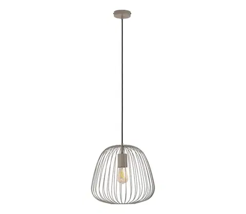 Svietidlá  Závesný luster na lanku OVELLA 1xE27/15W/230V pr. 36 cm béžový W-KM 1369/1 LMH-B