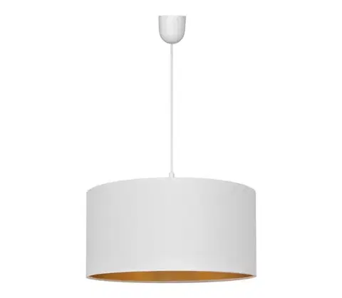 Svietidlá  Luster na lanku ALBA 1xE27/15W/230V pr. 40 cm biela/zlatá W-4020/1 WT+GO+SCW-P WT