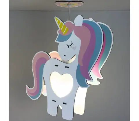 Svietidlá Dalber 41597 - Detský luster UNICORN 1xE27/15W/230V 41597