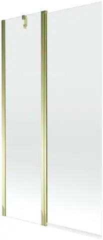 Sprchové dvere MEXEN - Flip vaňová zástena 1-krídlo 100x150, transparent, zlato 894-100-101-50-00