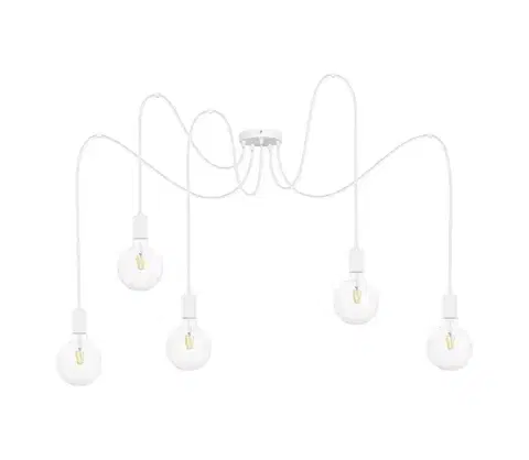 Svietidlá  Luster na lanku MIROS 5xE27/60W/230V pavúk biela 0268