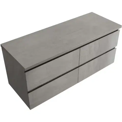Kúpeľňový nábytok CERANO - Kúpeľňová skrinka Carole + doska pod umývadlo Navira Pro - 36 mm - betónovo šedá - 120x51,6x46 CER-668243
