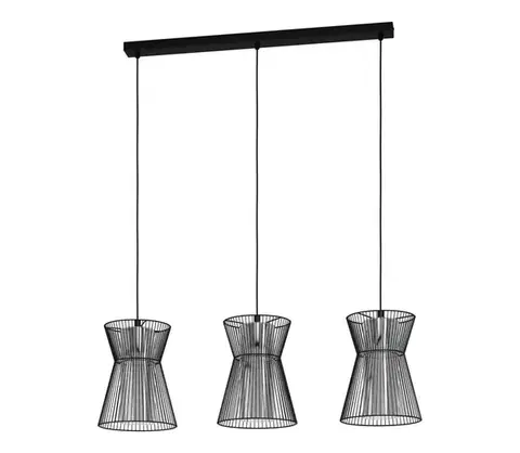 Svietidlá Eglo 99634 - Luster na lanku MASETA 3xE27/40W/230V čierna 99634