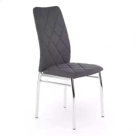 Čalúnené stoličky Stolička K309 tkanina/kov tmavý popol 43x57x97