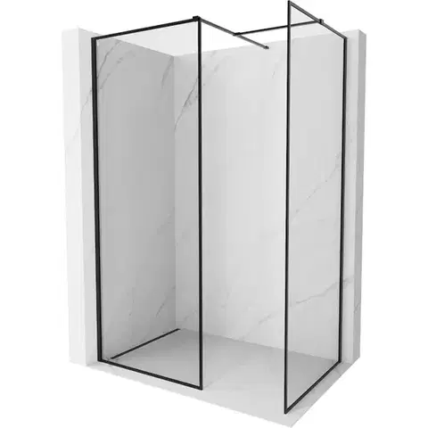 Sprchové dvere MEXEN/S - Kyoto-F Sprchová zástena WALK-IN s rámom 155 x 90, transparent 8 mm, čierna 800-155-202-04-70-090