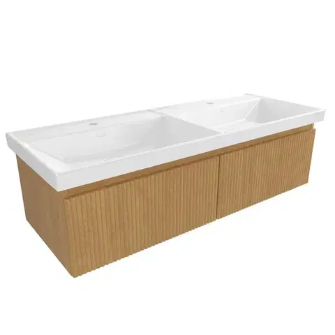 Kúpeľňový nábytok Kúpeľňová skrinka s umývadlom SAT Evolution 118x30x44, 5 cm dub medový mat SATEVO120DMU4 SATEVO120DMU4
