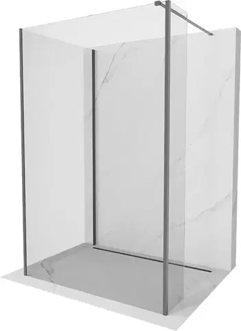 Sprchové dvere MEXEN/S - Kyoto Sprchová zástena WALK-IN 115 x 110 x 40, transparent, grafit metal 800-115-110-221-95-00-040