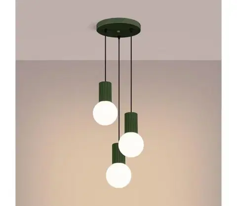 Svietidlá  SL.1725 - Luster na lanku HALO 3xG9/8W/230V pr. 25 cm zelená SL.1725
